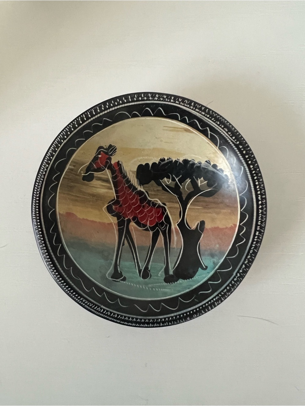 Red Giraffe Decorative trinket dish